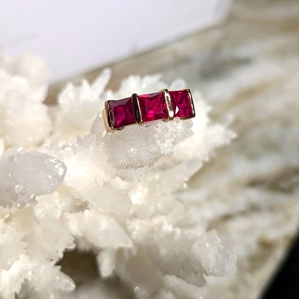 Pink Rubies Vermeil Sterling Ring - Picture 3 of 10